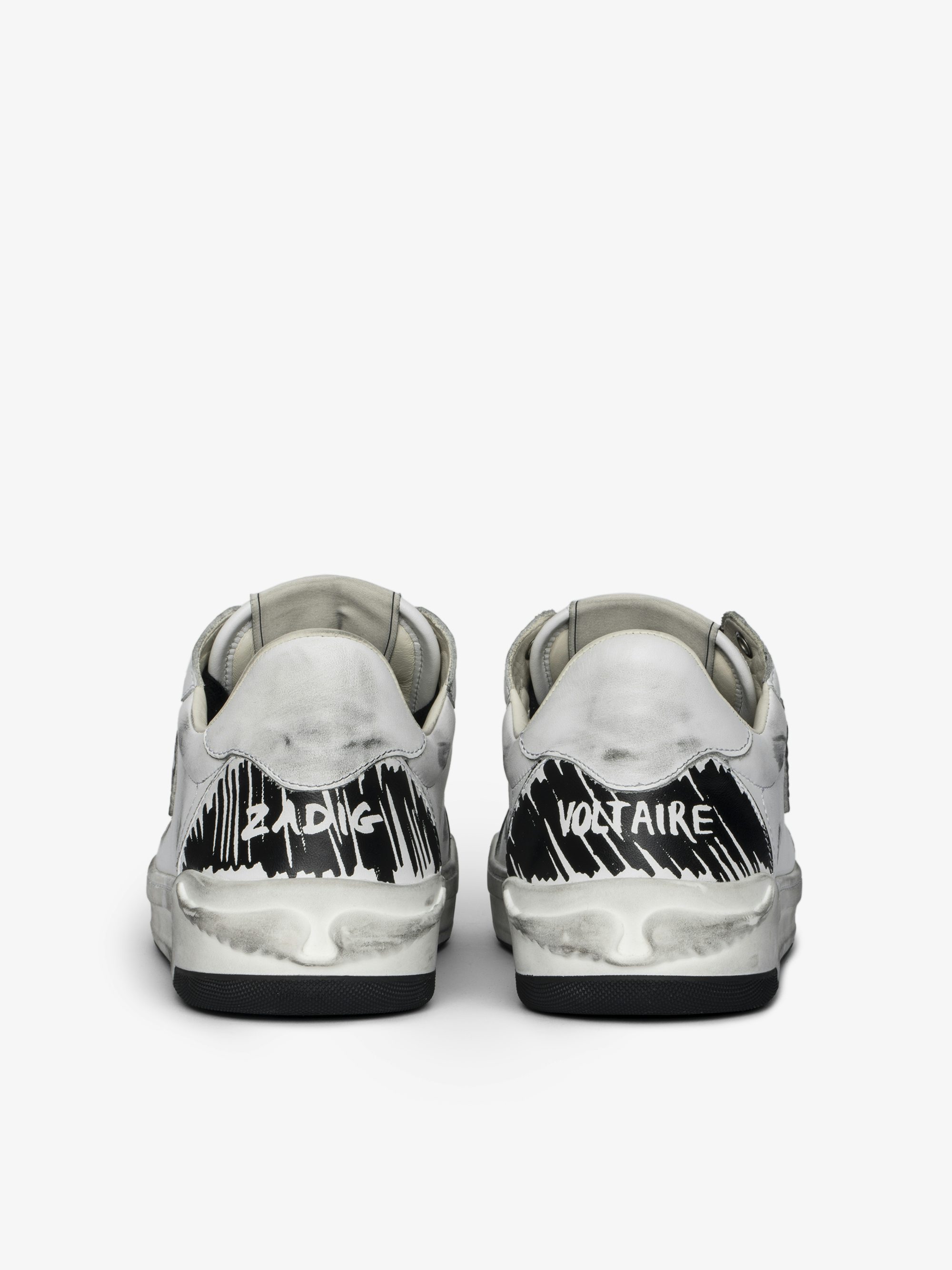 Basses Fly Wings Sneakers - Low-top sneakers in worn-effect leather with embossed wings.